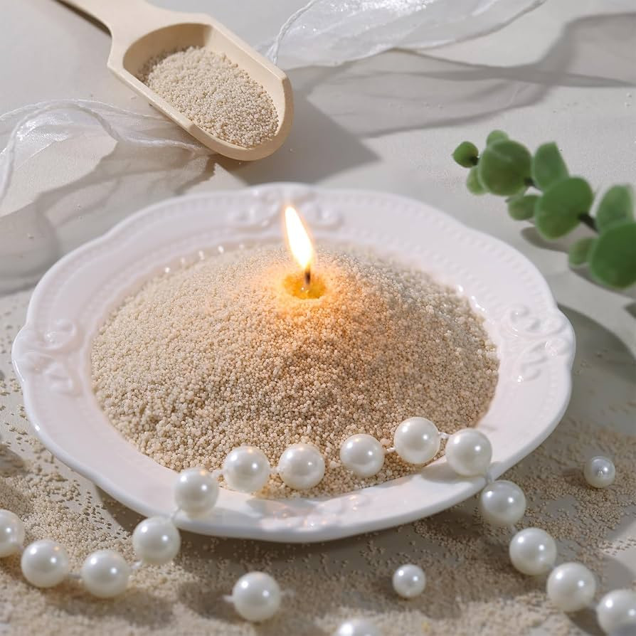 REISEN 2.2lb/35OZ Candle Sand Wax- Unscented Nude Sand Candle with 10 Wicks & Wooden Spoon, Non T... | Amazon (US)