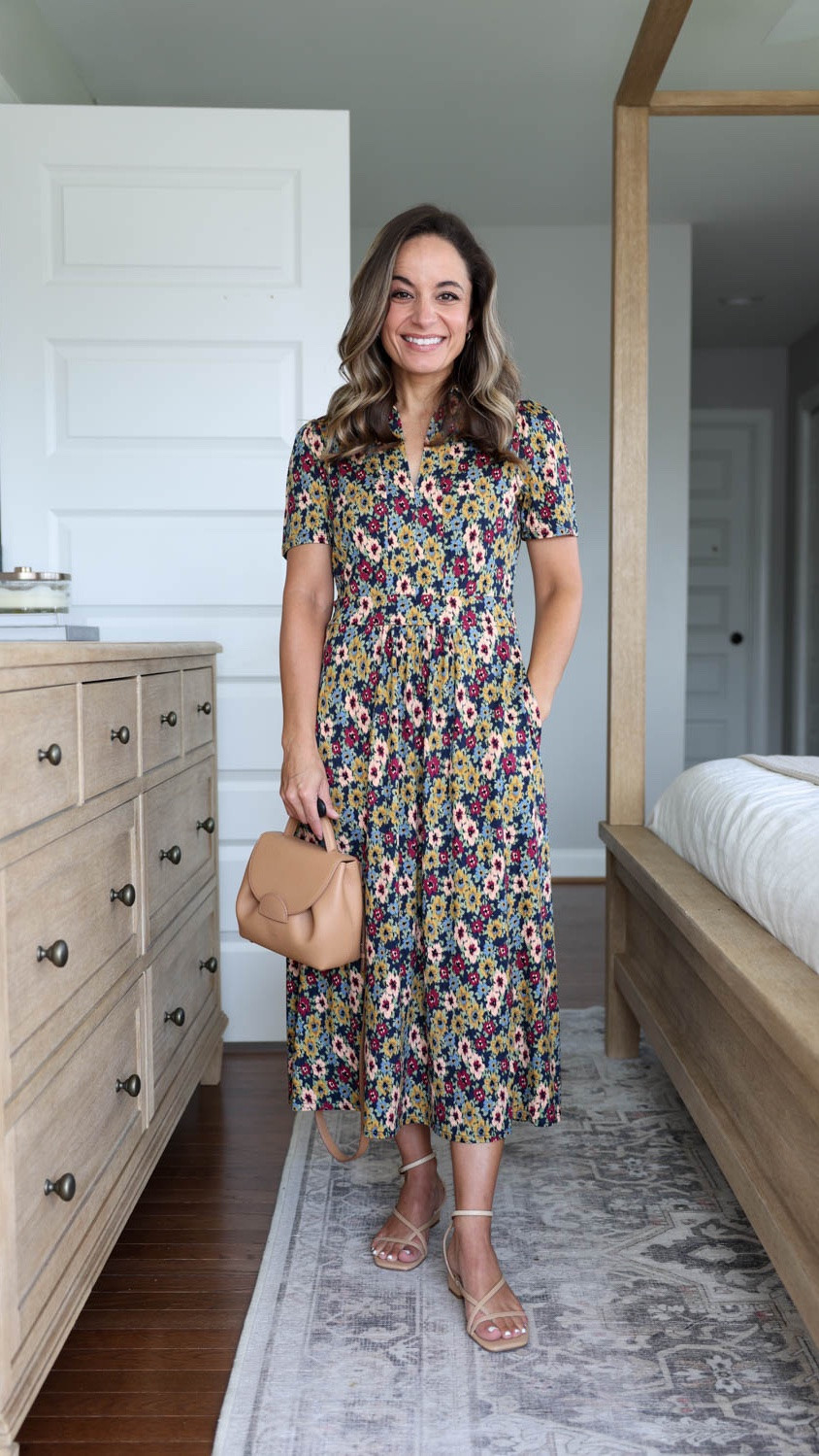 Four petite-friendly early fall dresses! 

Floral midi (Boden): petite 0 
Shoes (Dolce Vita): true to size

#LTKPetite