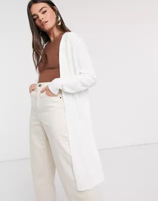 Unique21 longline knitted cardigan in white | ASOS (Global)