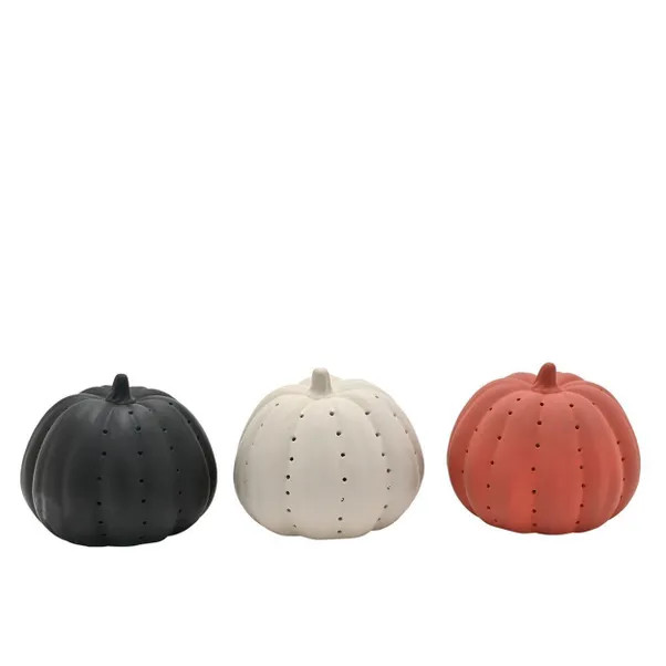 Set of 3 Mini LED Light Up Pumpkins | Dunelm