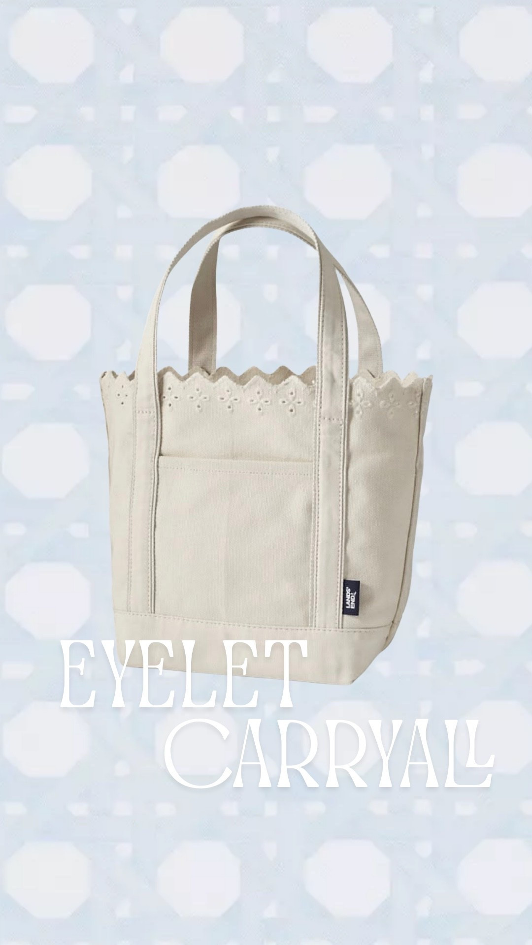 I have several Lands end bags but this one takes the CAKE for the Cutest! 🤍


#tote #cute #bag #landsend #eyelit #canvas 

#LTKmomlife #LTKHome #LTKSeasonal