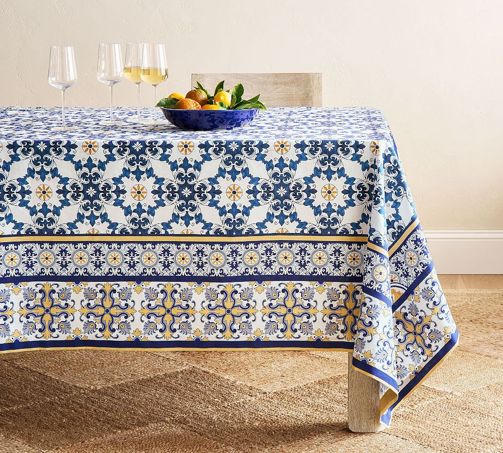 Mosaic Organic Cotton Tablecloth | Pottery Barn (US)