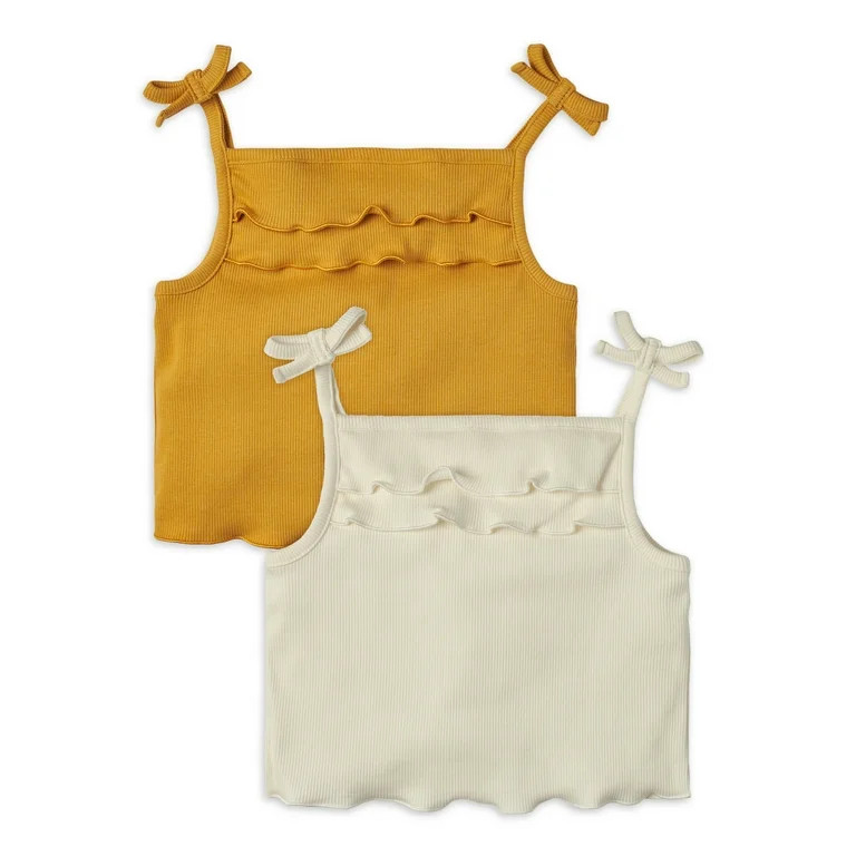 Modern Moments by Gerber Toddler Girl Ruffled Tank Top, 2-Pack, Sizes 12M-5T | Walmart (US)