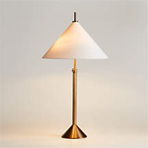 Seymour Telescoping Brass Metal Table Lamp 25.25" + Reviews | Crate & Barrel | Crate & Barrel