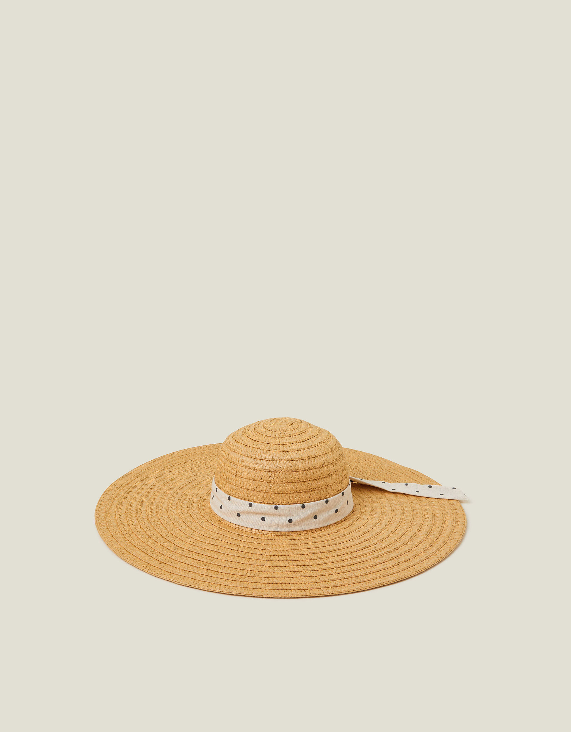 Polka Dot Bow Floppy Straw Hat | Accessorize (Global)