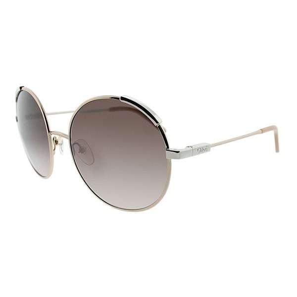 Chloe Round CE 117S 755 Women Rose Gold Frame Brown Lens Sunglasses | Bed Bath & Beyond