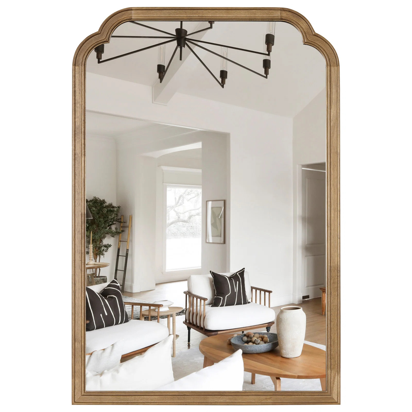 Ancalin Wood Accent Wall Mirror for Bathroom Bedroom Decorative Mirror | Wayfair North America