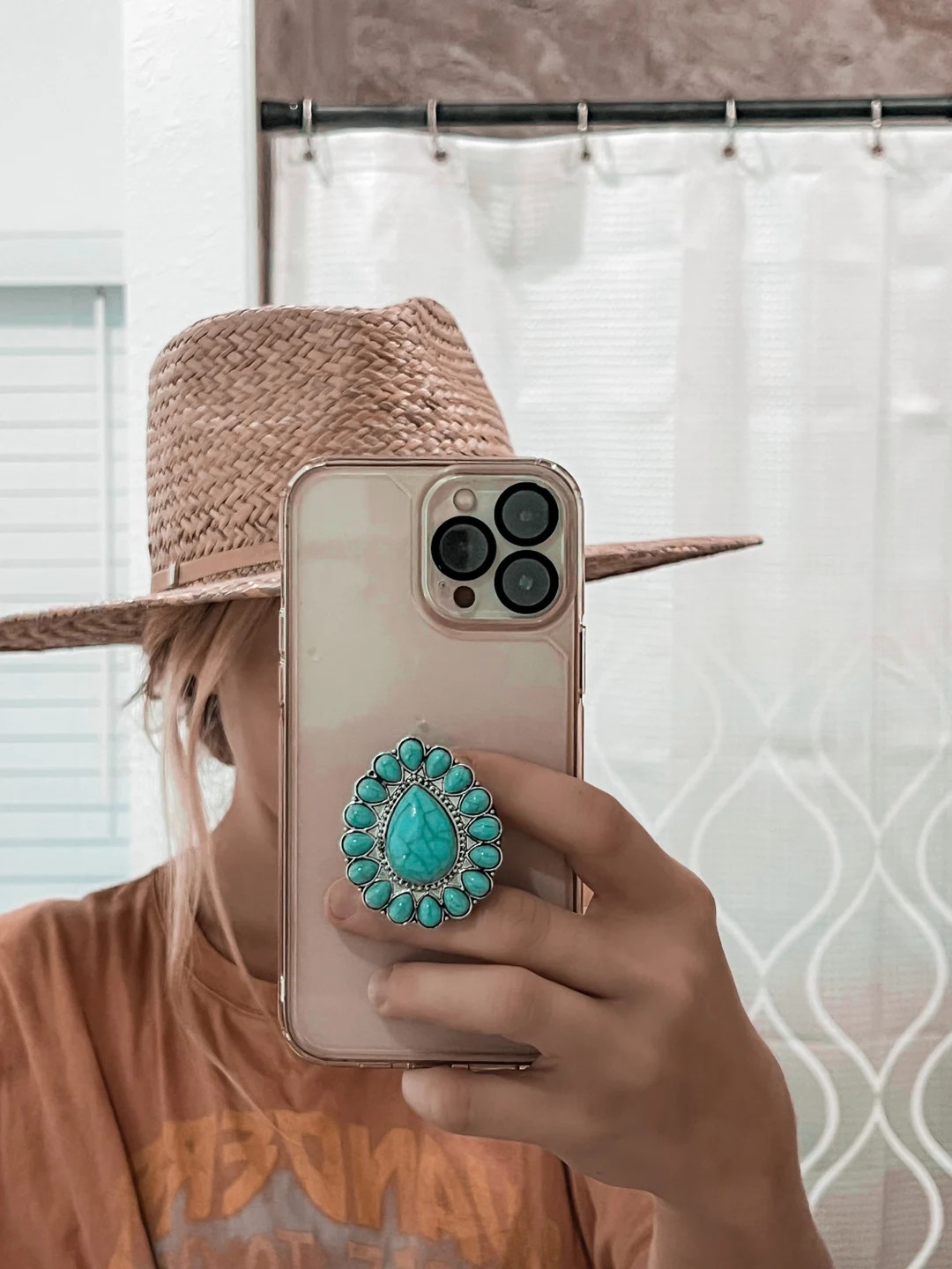 Turquoise Stone Phone Grips Southwestern Rodeo Western concho Cactus Phone Ring Country Girl RETR... | Etsy (US)