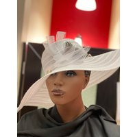 White Summer Hat, Derby Wide Brim Hat, Bridal | Etsy (US)