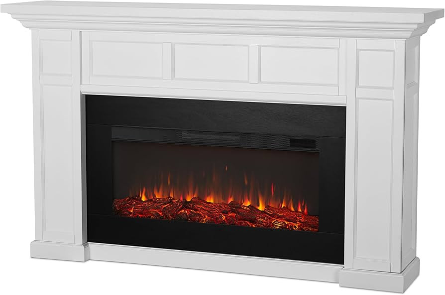 Real Flame Alcott 75” Electric Fireplace with Mantel for Living Room or Bedroom, Replaceable Fi... | Amazon (US)