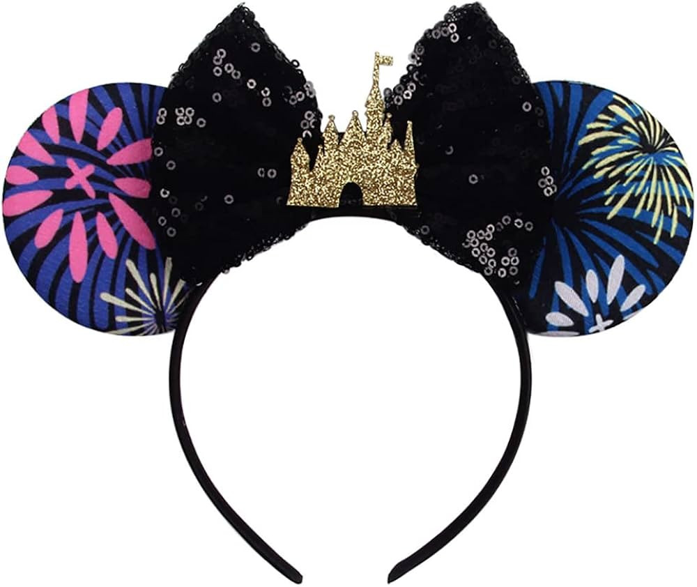 Foeran Mouse Ears Headbands Shiny Bows Mouse Ears Glitter Party Princess Decoration Cosplay Costu... | Amazon (US)