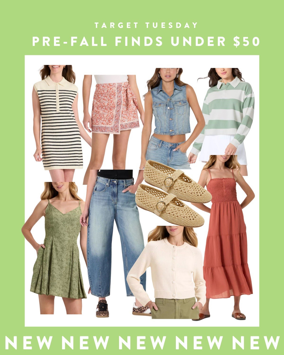 These Target Tuesday pre-fall finds are so cute. I’m obsessed with all the prints and colors—perfectly fab for now and ready to take you straight into fall. Every piece is under $50, run, don’t walk!

#LTKautumn #LTKSeasonal #LTKFindsUnder50