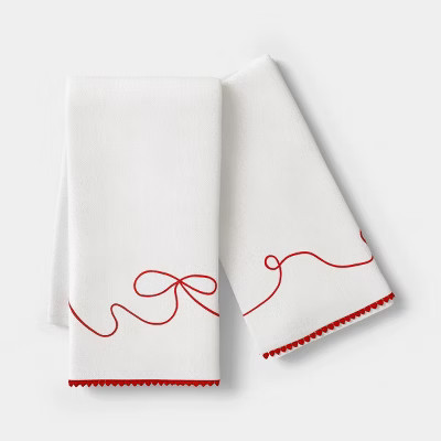 2pk Cotton Tea Towels White - Threshold™ | Target