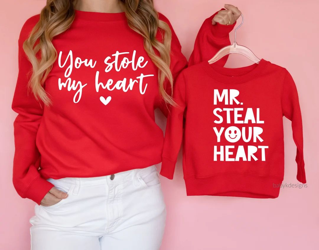 Steal Your Heart Valentine,Valentine shirt for boys, Mommy and Me Valentine, Girl Valentine, Kids... | Etsy (US)