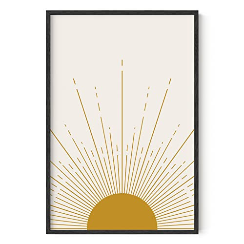 HAUS AND HUES Minimalist Art Poster - Modern Mid Century Wall Art, Boho Abstract Zen Art for Bedroom, Living Room, Office, Neutral Wall Decor, Unframed 24x36 | Amazon (US)