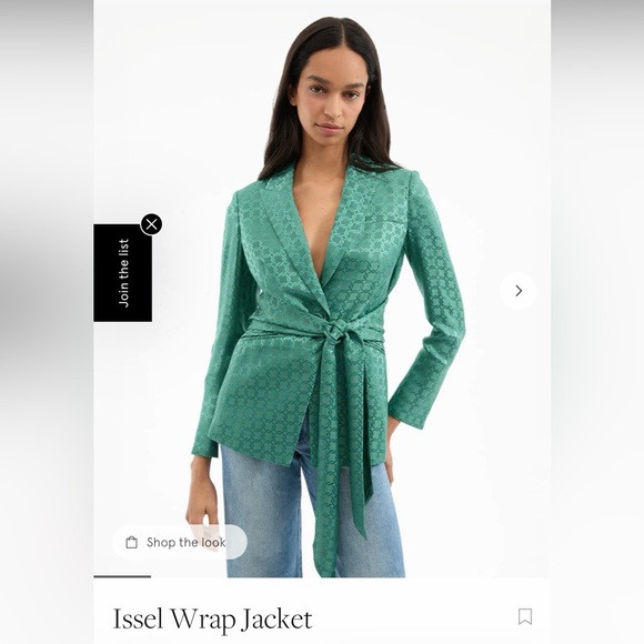 Veronica Beard Issel Wrap Jacket (Green Silk Belted Blazer) | Poshmark