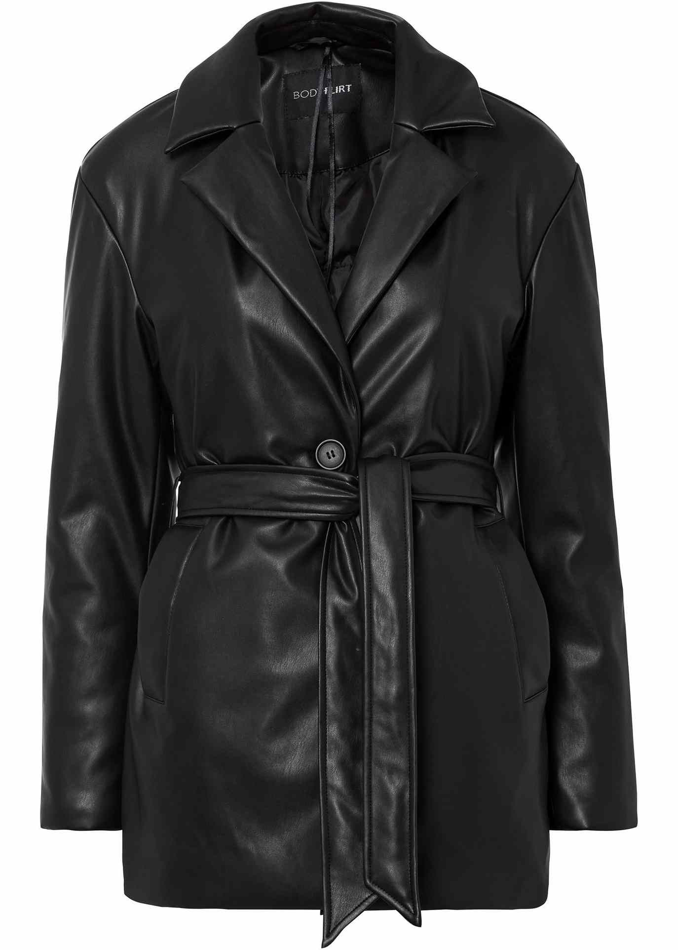 PU-Jacke mit Bindegürtel | Bonprix DE