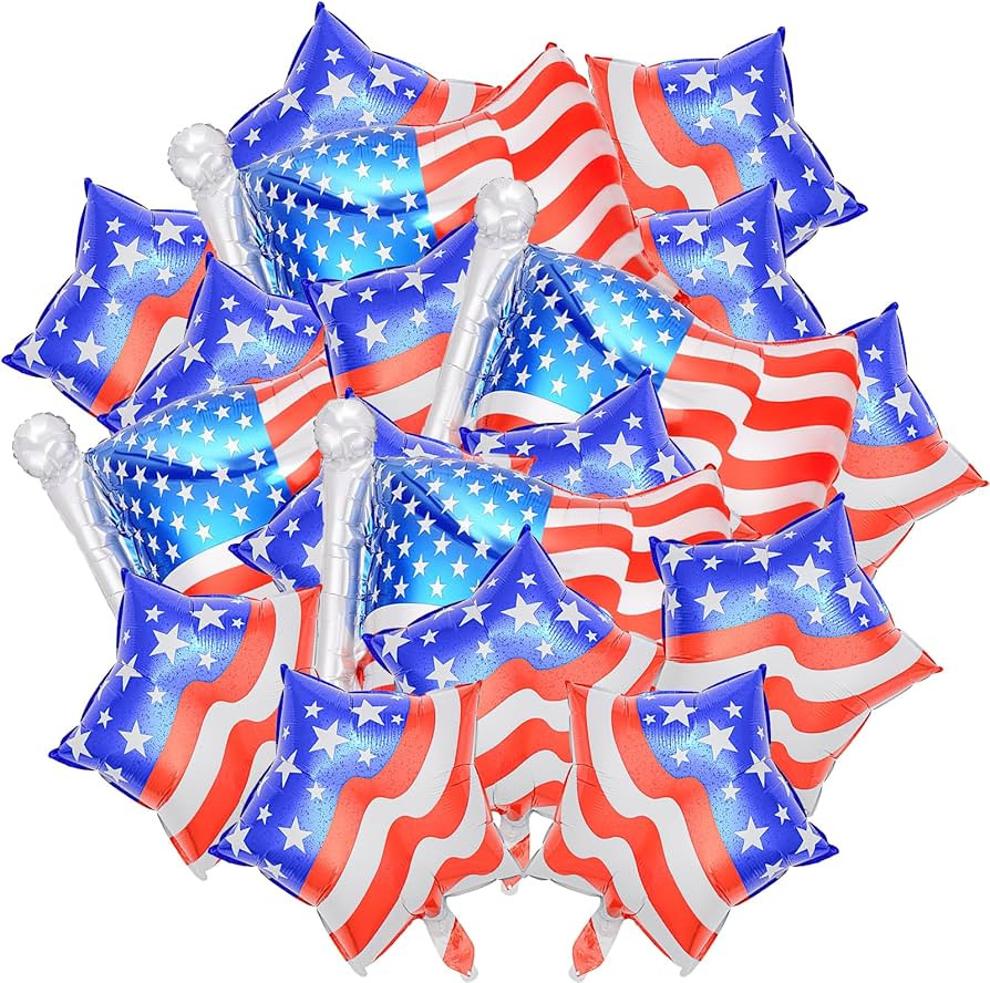38 Pcs 4th of July Balloons Set, 4th of July Party Decorations American Flag Foil Balloon and Foi... | Amazon (US)