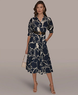 Donna Karan New York Women's Collared Shirt Dress - Macy's | Macy's