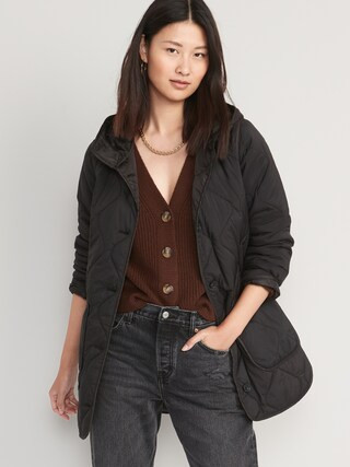 Hooded Quilted Utility Coat for Women | Old Navy (US)