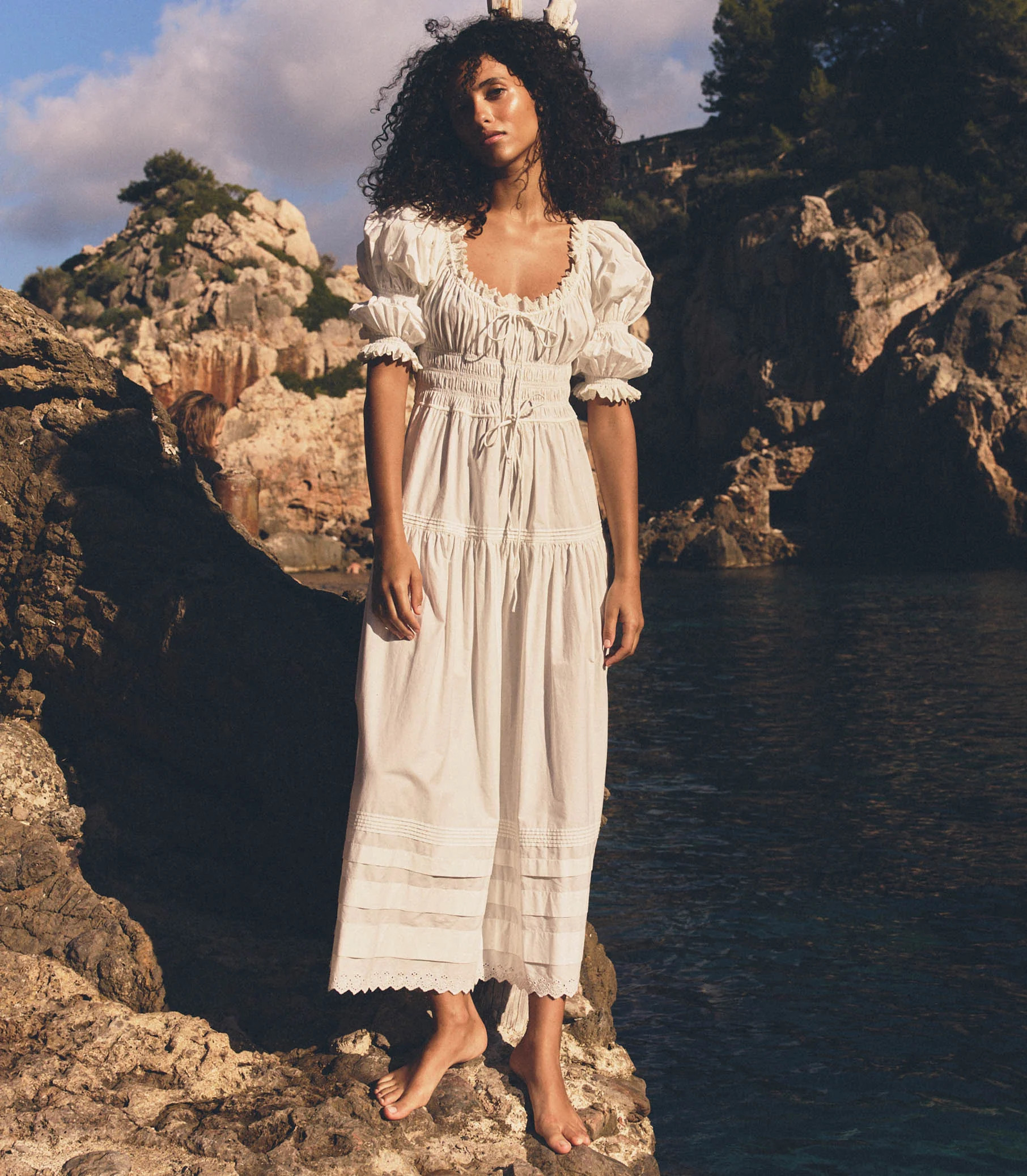 Bardot Dress - Powder | DÔEN | DOEN