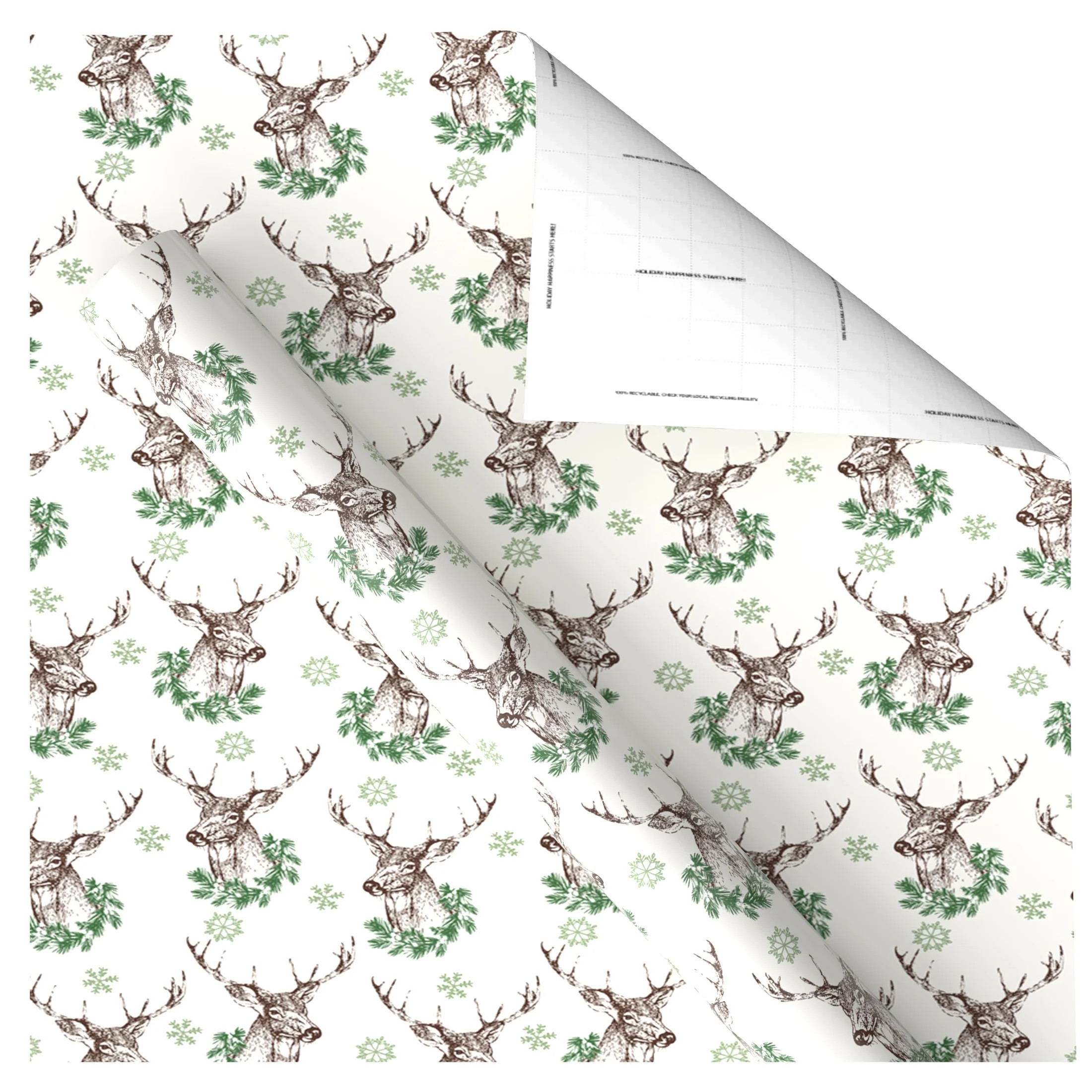 Multicolor Stag Christmas Wrapping Paper, 160 sq ft, by Holiday Time | Walmart (US)