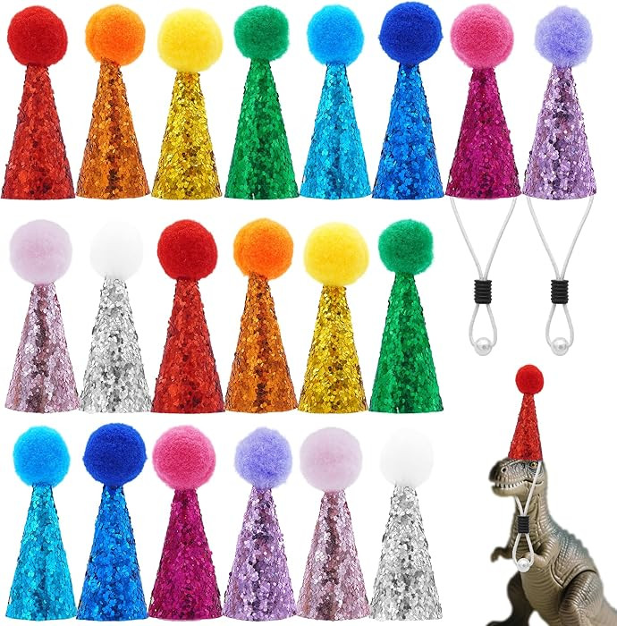 20PCS Mini Party Hats for Small Animals Stuffed Animals Figurines Crafts Dinosaur Miniature Hats ... | Amazon (US)