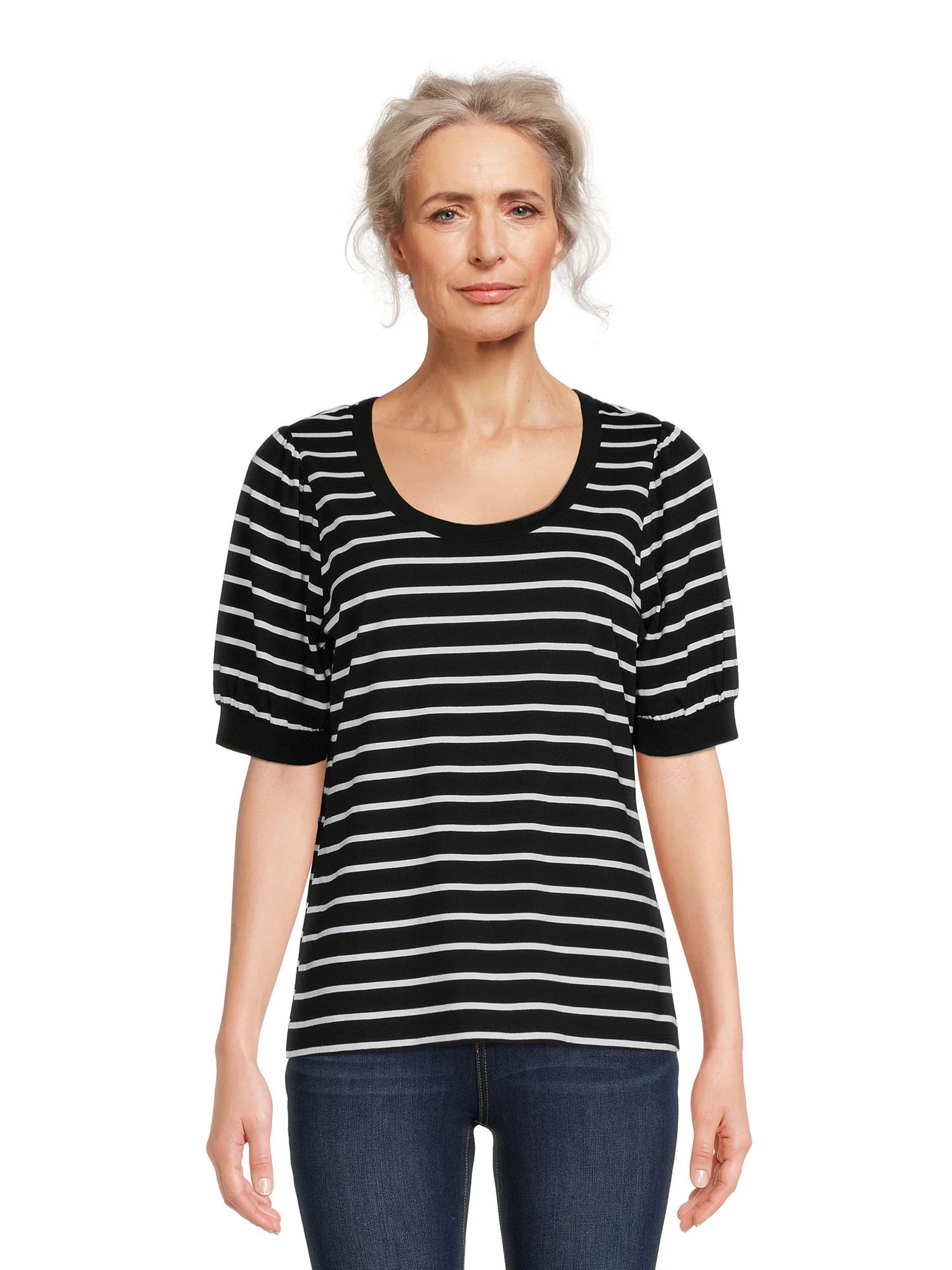 Time and Tru Women's Puff Sleeve Top | Walmart (US)