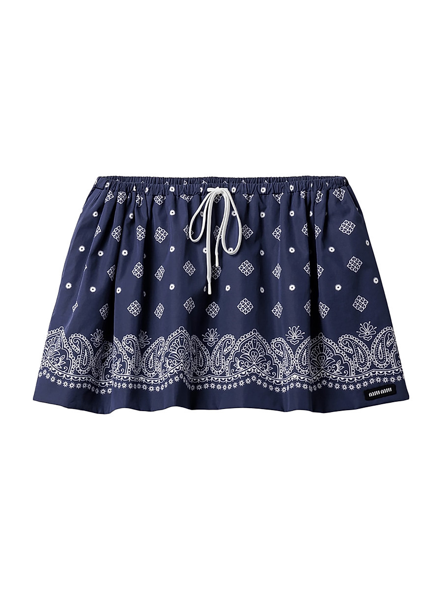 Women's Bandana Print Poplin Miniskirt - Blue - Size 4 | Saks Fifth Avenue