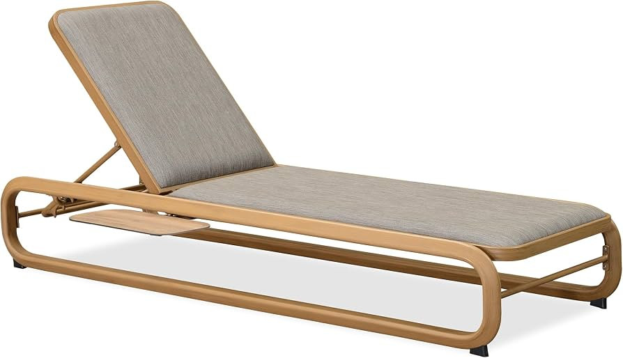 PURPLE LEAF 1 Piece Outdoor Chaise Lounge Heavy-Duty w/Side-Table Teak | Amazon (US)