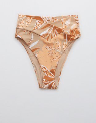 OFFLINE Real Me Printed Crossover High Cut Cheeky Bikini Bottom | American Eagle Outfitters (US & CA)