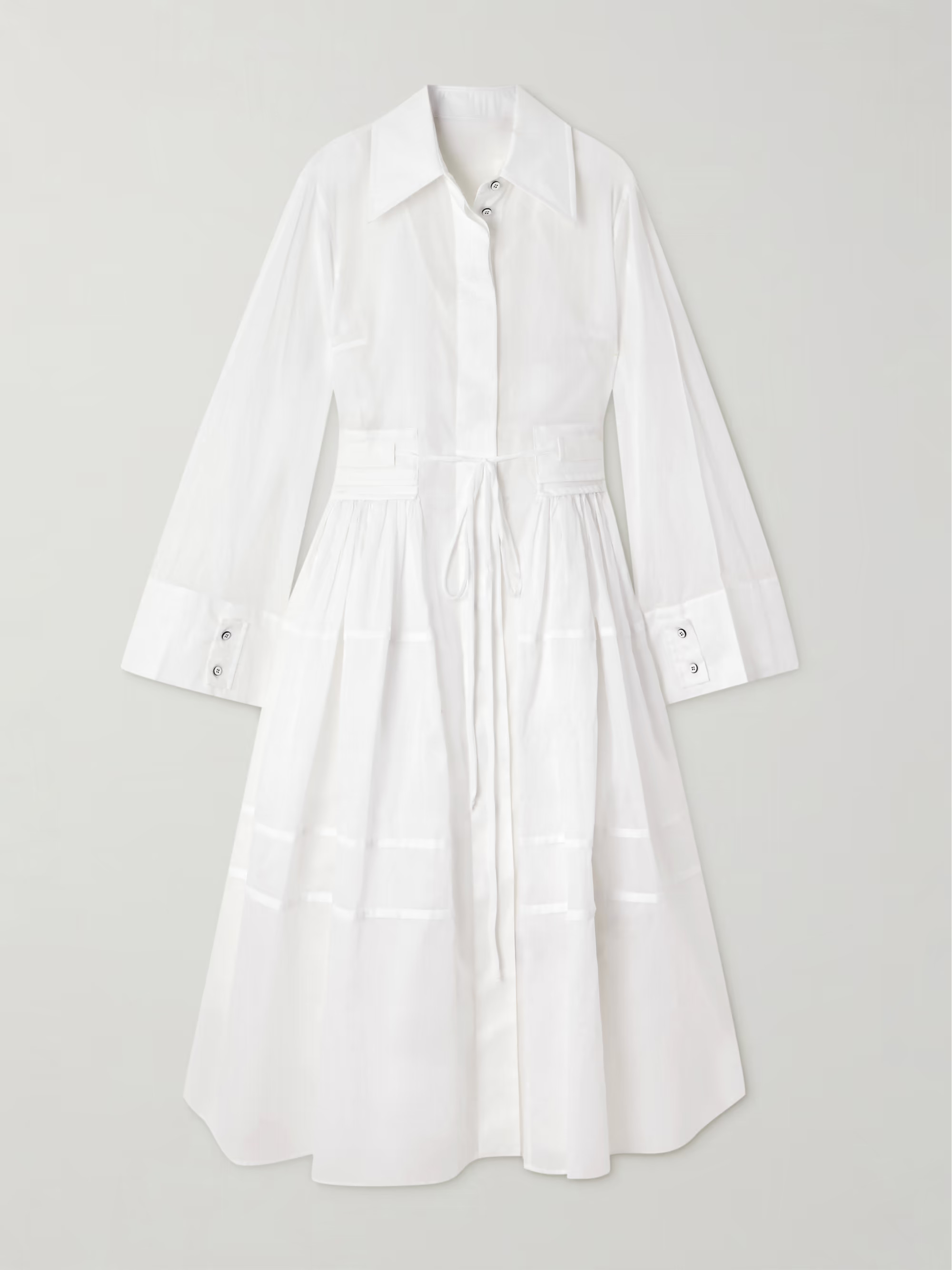 Gathered cotton-poplin midi dress | NET-A-PORTER (US)