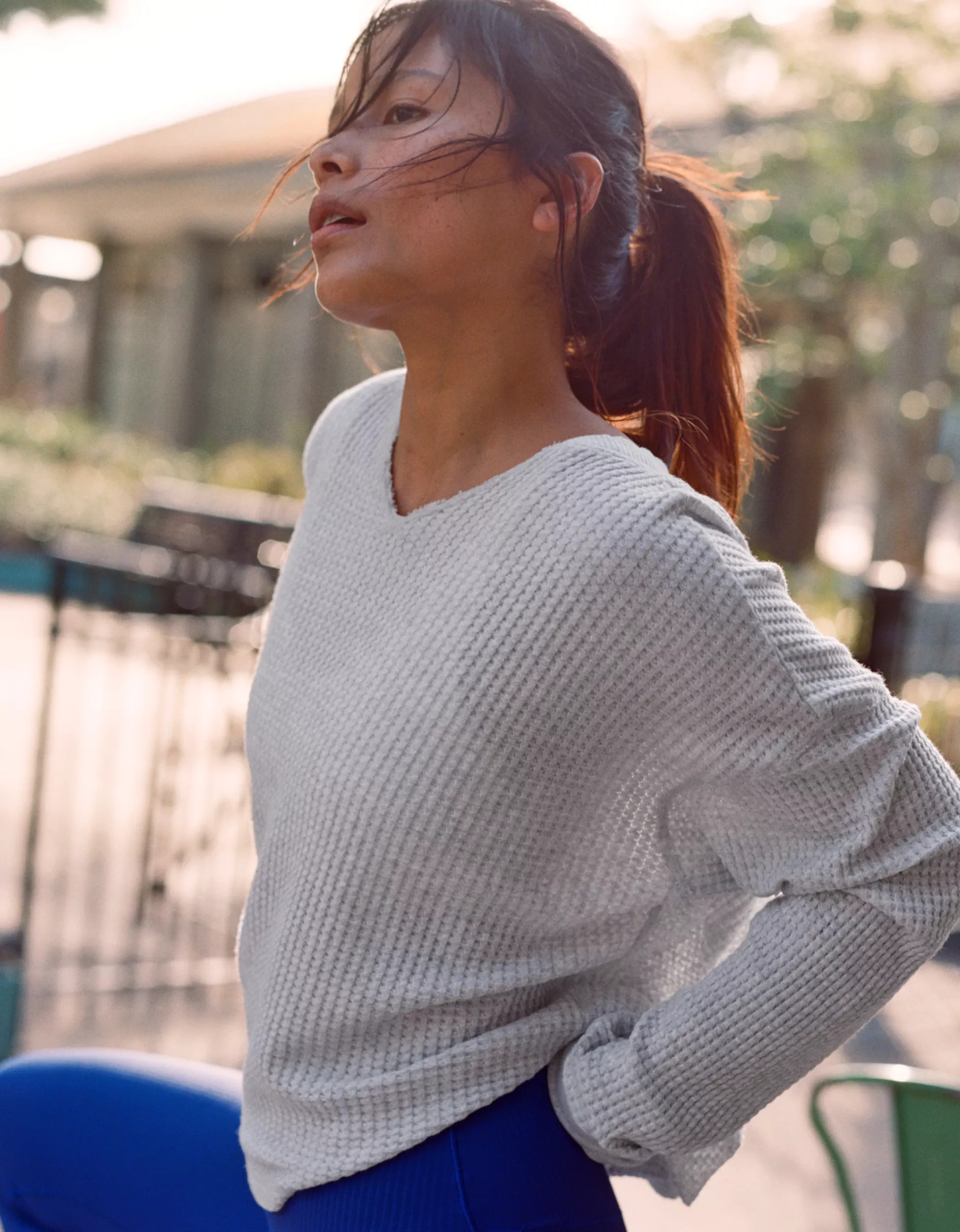 OFFLINE By Aerie Wow! Waffle Notch Neck Long Sleeve T-Shirt | Aerie