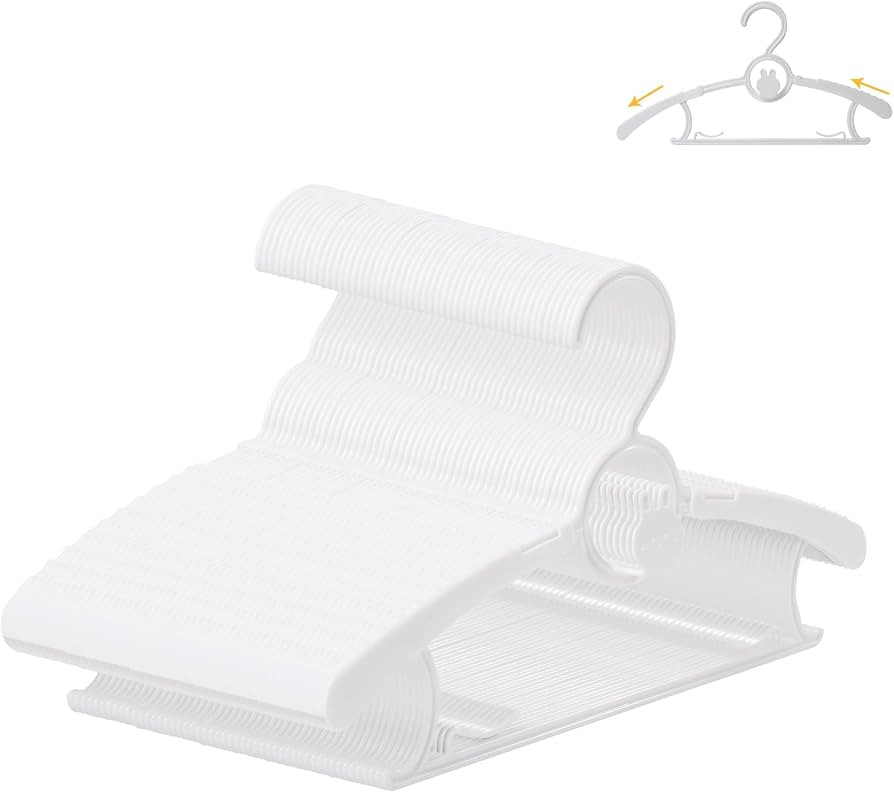 50 Pack Baby Hangers, 11"-14" Adjustable Infant Hanger, Non-Slip Kids Hanger, Space Saving Plasti... | Amazon (US)