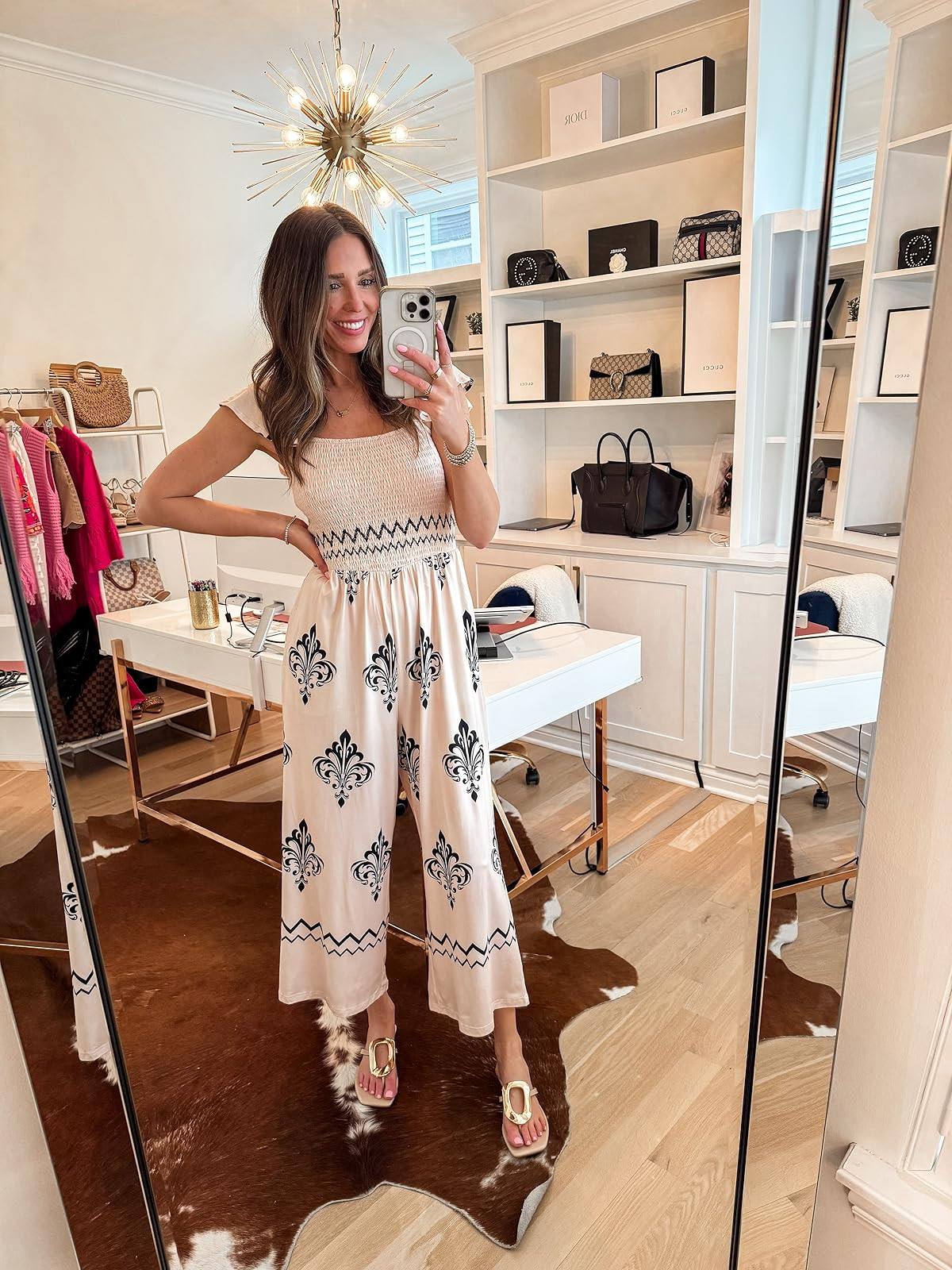Found the cutest jumpsuit on Amazon! Perfect for a day out or a vacation // i'm wearing a small in the jumpsuit, sandals fit true to size  

 #LTKdayinmylife #LTKootd #LTKU