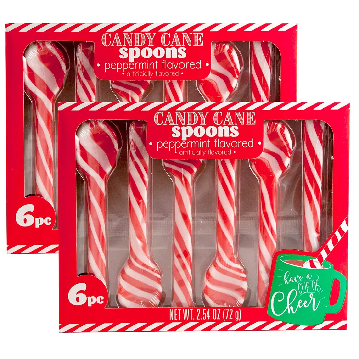 Candy Cane Peppermint Spoons – 1 doz – (2 packs of 6) | Edible Candy Cane Spoons | Candy Cane... | Walmart (US)
