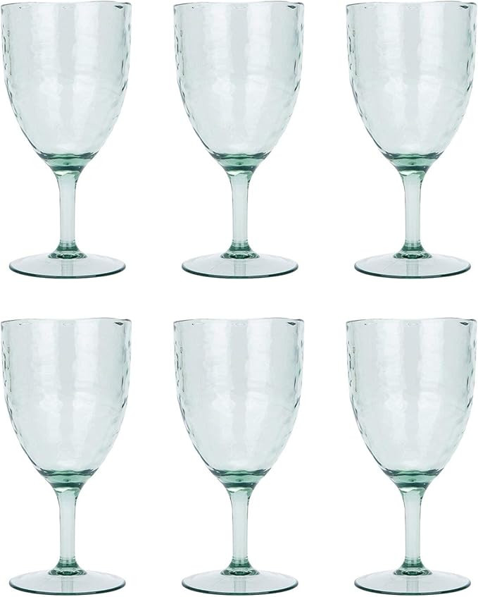 14OZ Acrylic Premium Quality Plastic Water Glasses,Sets 6 - Spanish green,Unbreakable, Dishwasher... | Amazon (US)