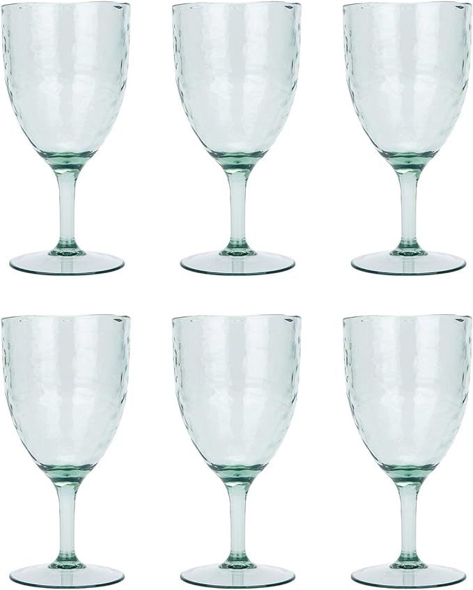 14OZ Acrylic Premium Quality Plastic Water Glasses,Sets 6 - Spanish green,Unbreakable, Dishwasher... | Amazon (US)