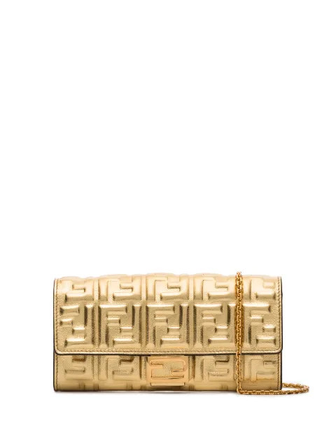 FF-logo baguette clutch bag | Farfetch (US)