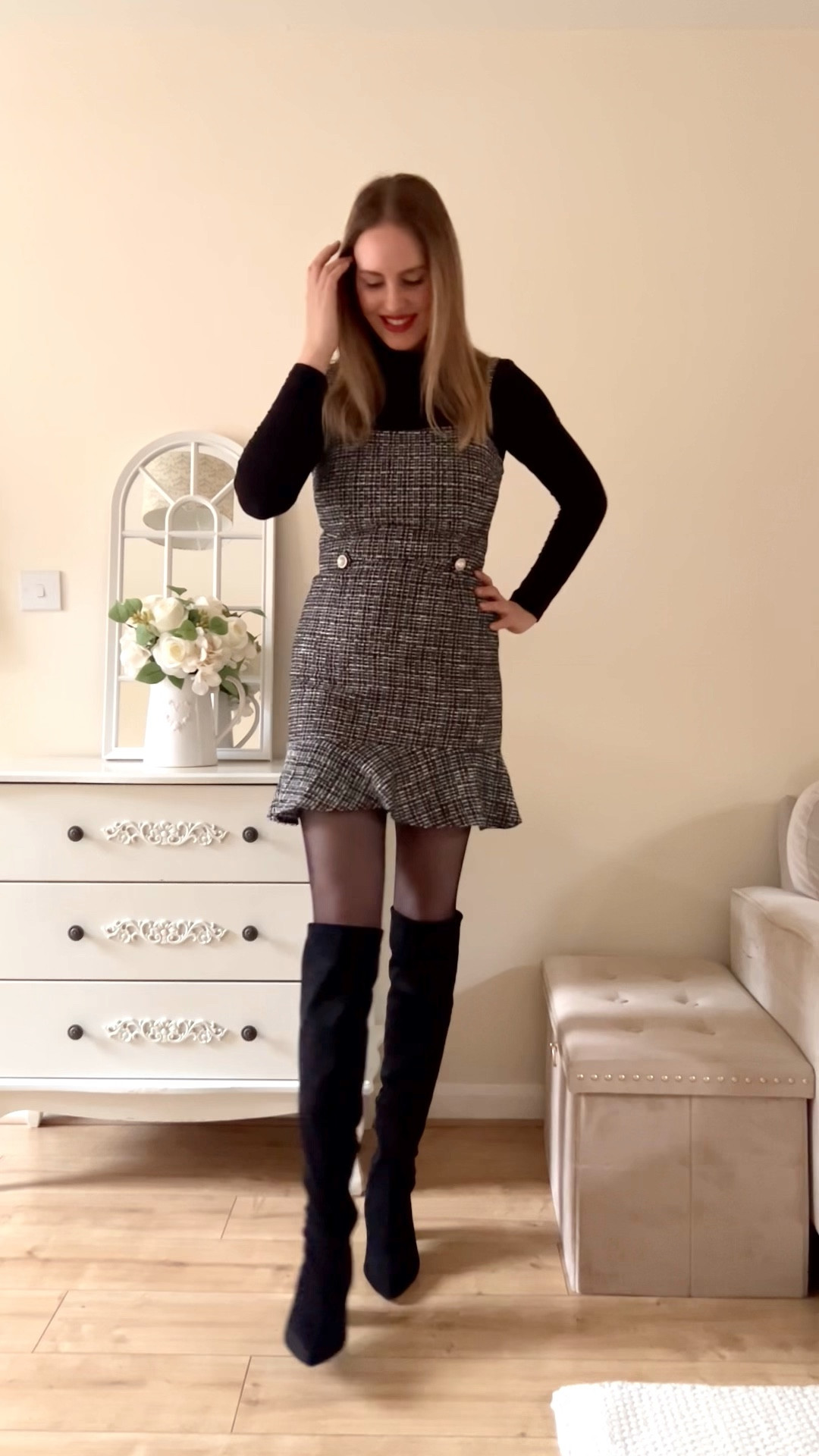 Styling my new comfy boots from @cosyisland_official AD 

These “Minimalist Zipper Pointed Toe High Boots” are made with a soft & stretchy knit and are so comfy. The block heels provide comfort and stability, while the pointed toe adds a touch of sophistication 🖤

#cosyislanders #comfyheels #winterboots #winterfashion #winteroutfit #vintage #retro #parisienne #parisian #tweed

#LTKdresses #LTKshoes #LTKstyletip