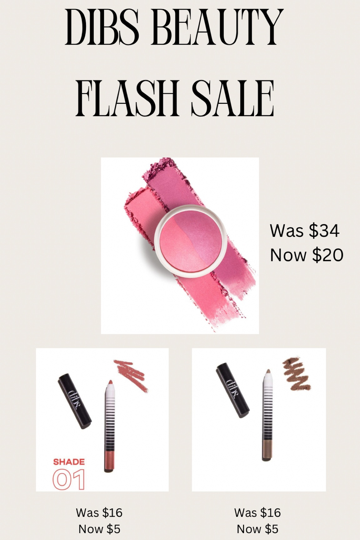 Dibs flash sale! 

#LTKBeauty #LTKFallSale #LTKSeasonal