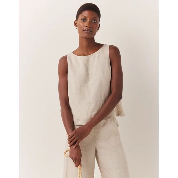 Linen Button Back Shell Top | The White Company (UK)