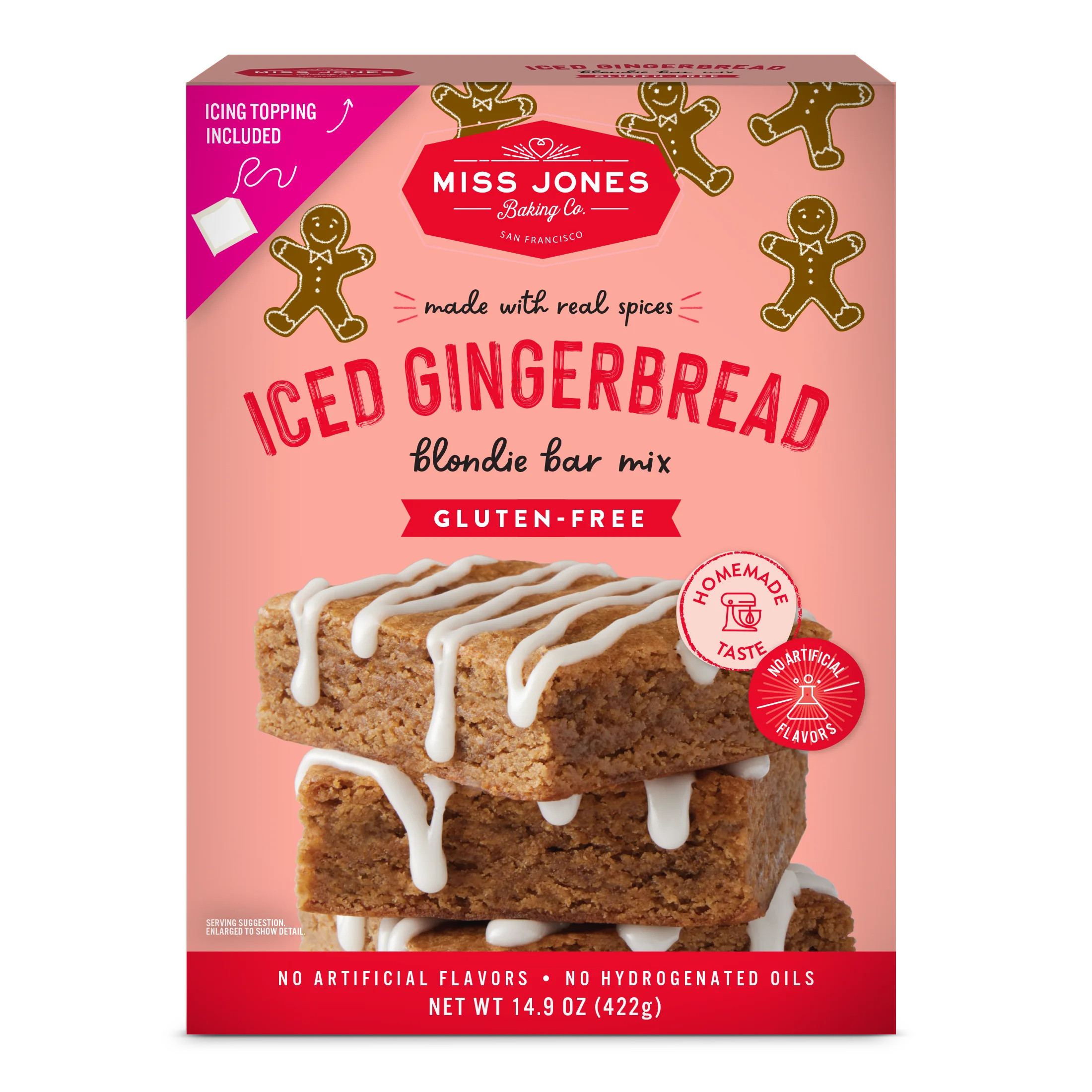 Miss Jones Baking Co. Gluten Free Iced Gingerbread Blondie Bar Kit | Walmart (US)