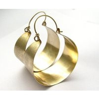 Large Bronze Hoop Earrings With Gold Fill Ear Wires, Big Hoops, Bold Statement | Etsy (US)