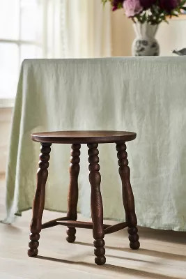 Pierre Turned Wood Stool | Anthropologie (US)