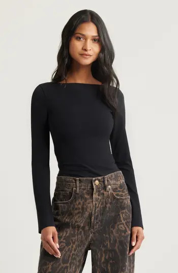 Open Edit Ballet Neck Long Sleeve T-Shirt | Nordstrom | Nordstrom