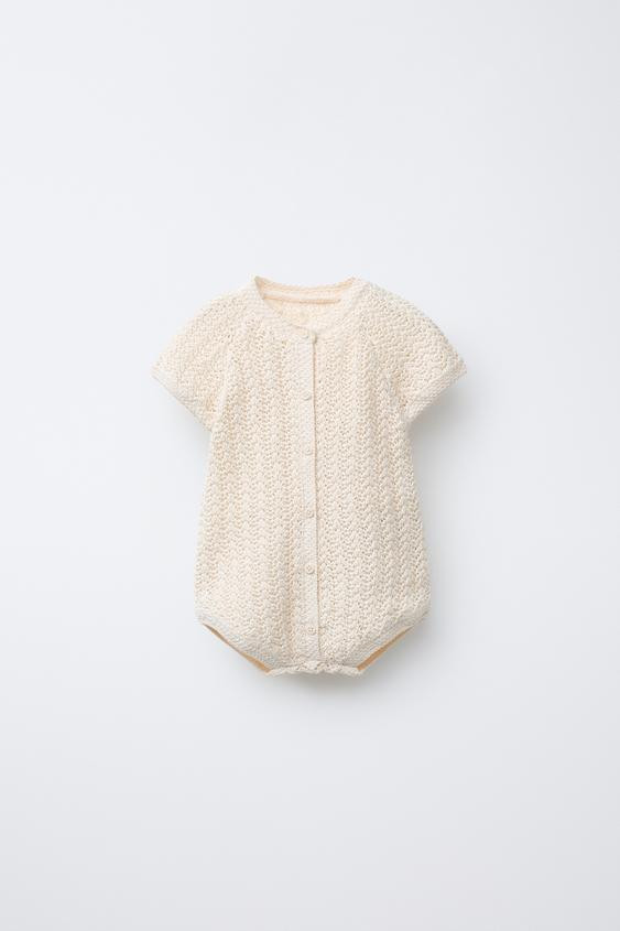 CROCHET KNIT ROMPER | Zara US