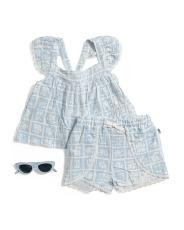 Toddler Girls 2pc Fruit Print Top And Shorts Set With Sunglasses | TJ Maxx