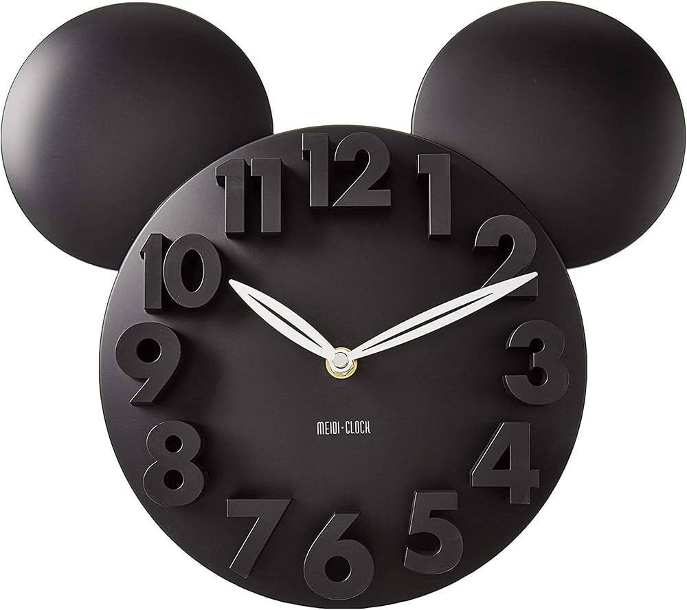 MEIDI CLOCK Modern Design Mickey Mouse Big Digit 3D Wall Clock Home Decor Decoration - Black | Amazon (US)