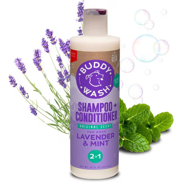 Buddy Wash Original Lavender & Mint Dog Shampoo & Conditioner, 16-fl oz bottle | Chewy.com
